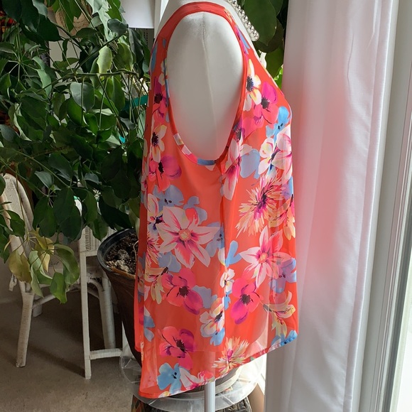 Floral Candie's High Low Sleeveless Blouse NWOT XL - Picture 4 of 8